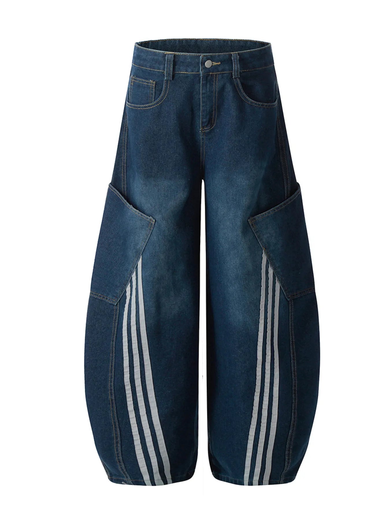Men's Striped Wide Leg Balloon Jeans – Castlebeard