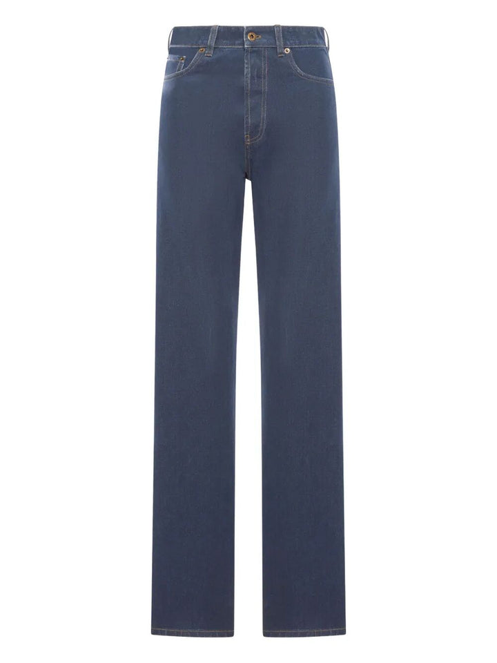 Miu Miu Women Embroidered-Logo Flock Jeans