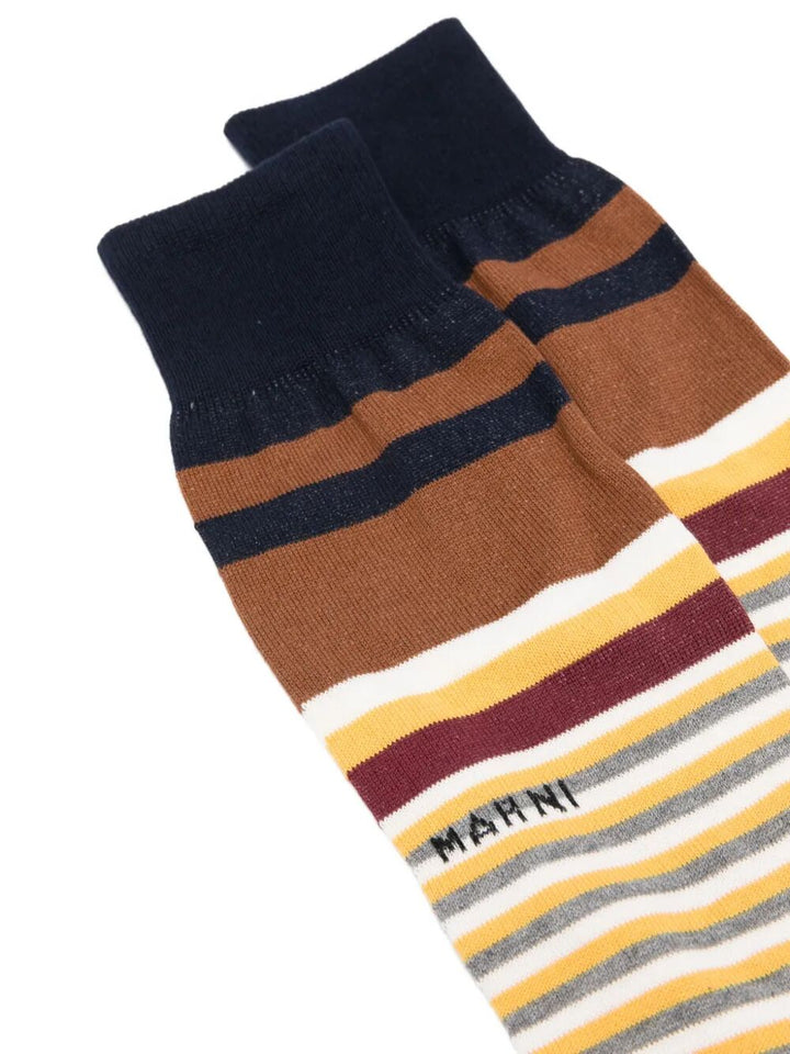 Marni Women Mixed Stripes Cotton Socks