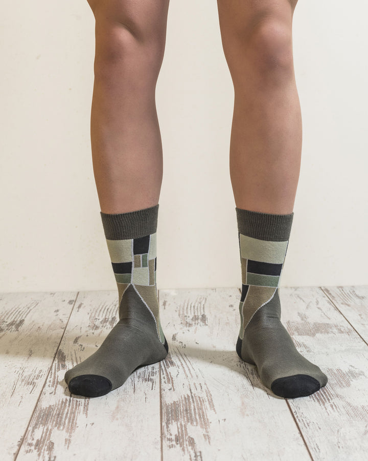 Men's Olive Green Mix Set Socks