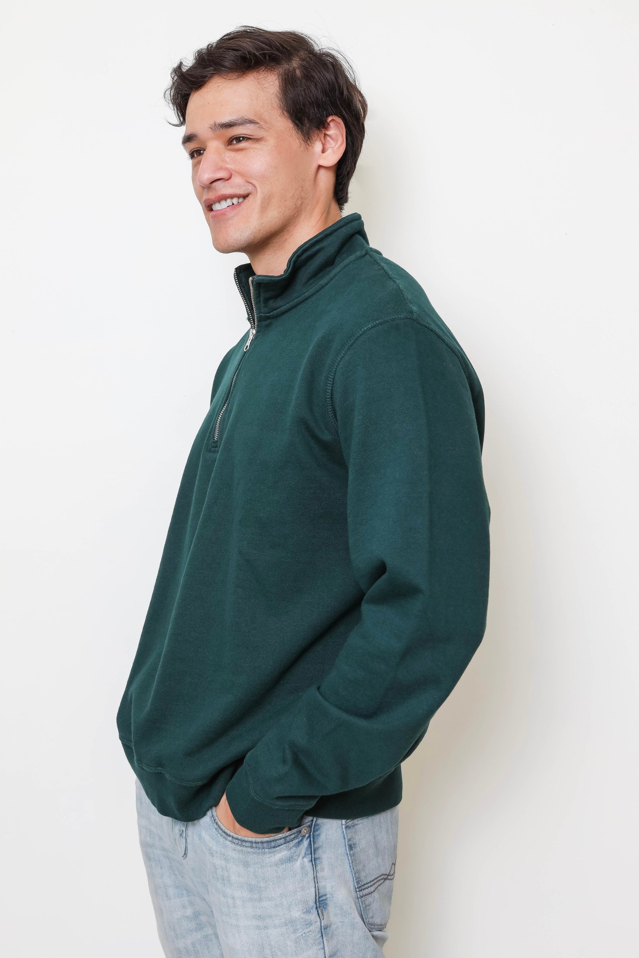 Men's Organic Cotton French Terry Quarter Zip Sweatshirt – Castlebeard