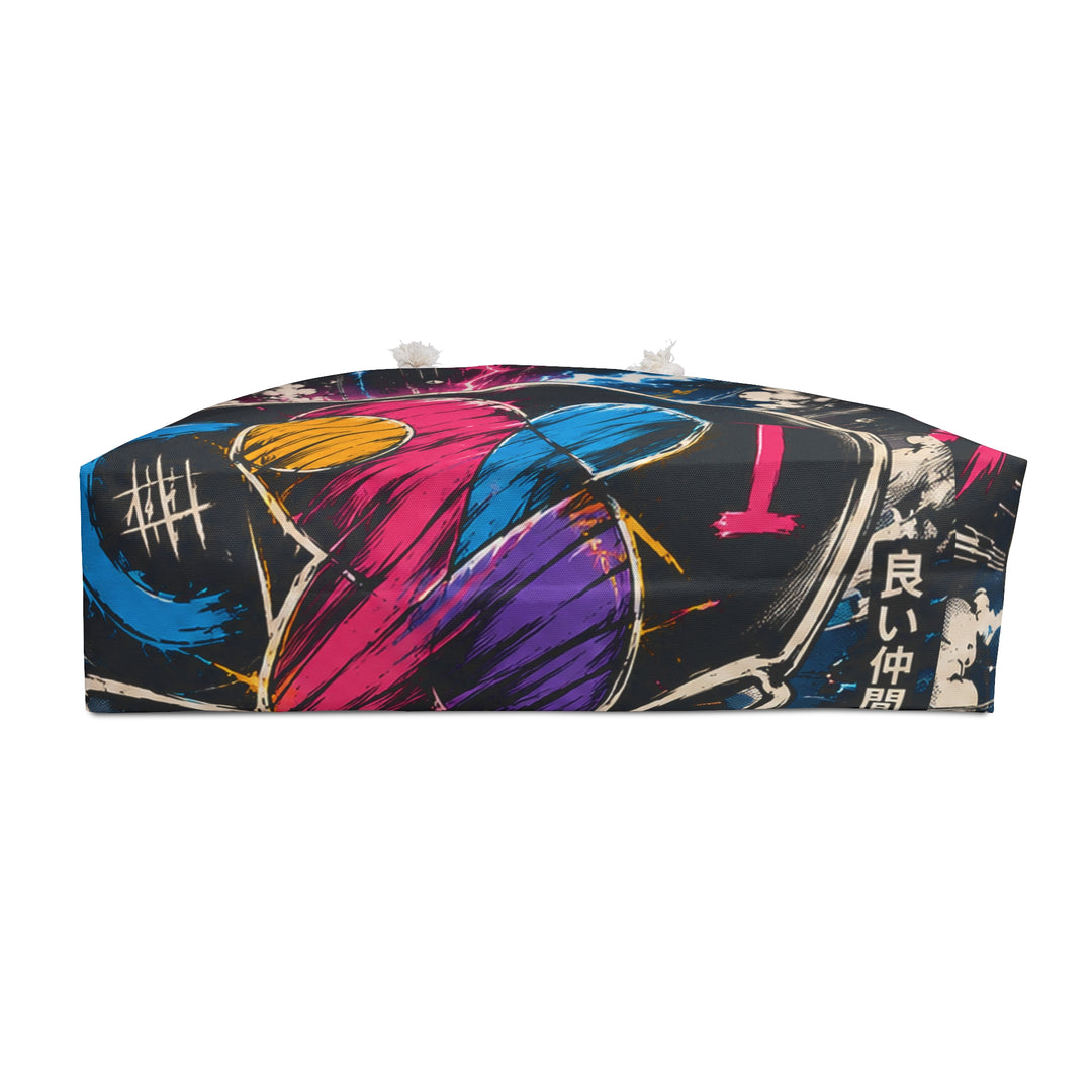 Neon Anime Weekender Bag – Retro Cyberpunk Drunk Design