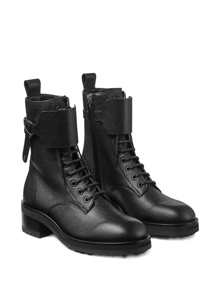 Jimmy Choo Women Rosabel Leather Lace-Up Combat Boots