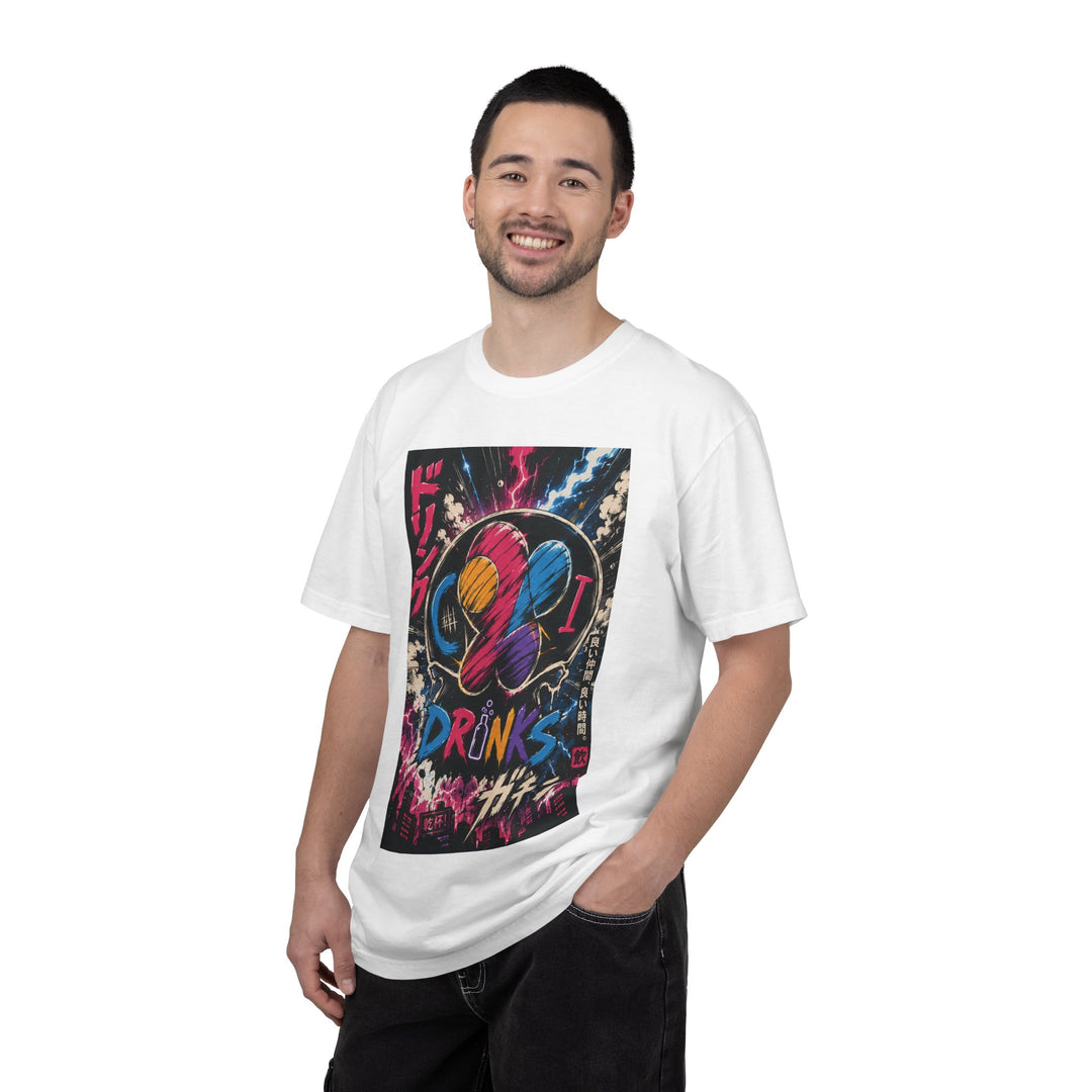 Drinks Skull Graphic T-Shirt — Neon Vaporwave Japanese Streetwear