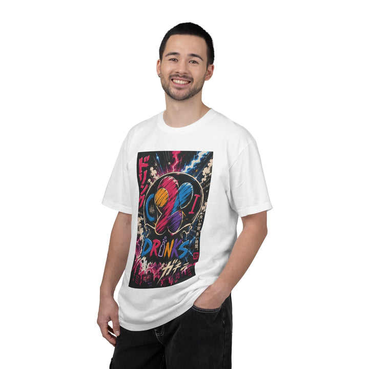 Drinks Skull Graphic T-Shirt — Neon Vaporwave Japanese Streetwear