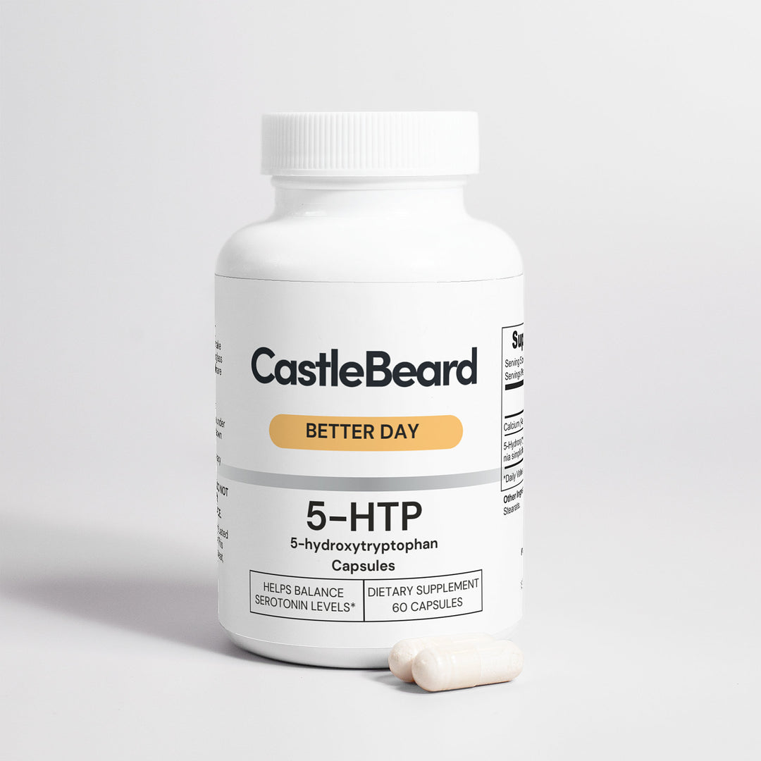 Castlebeard 5-HTP Capsules Non-GMO & Gluten Free Vegan 60 Ct for Healthy Sleep and Wellness