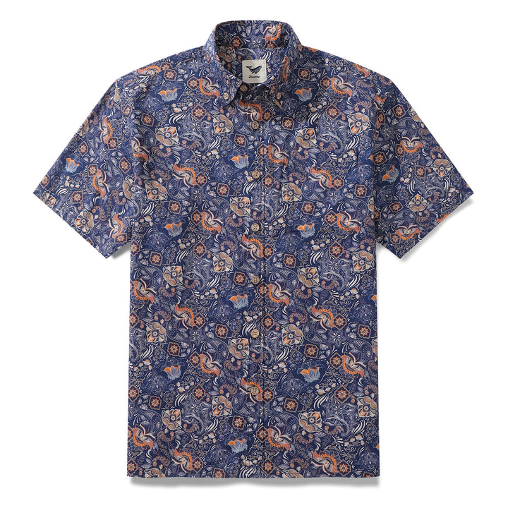 Men's Hawaiian Shirt Floral Series 4 Print Cotton Button-down Short Sleeve Aloha Shirt By Sun