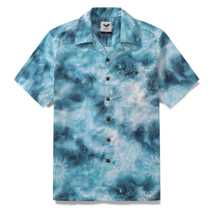 Hawaiian Shirt For Men A Paisley Dream Print Shirt Camp Collar 100% Cotton Shirt By Sun