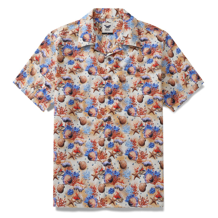 Hawaiian Shirt For Men Secrets of the Sea Shirt Camp Collar 100% Cotton By Yakima