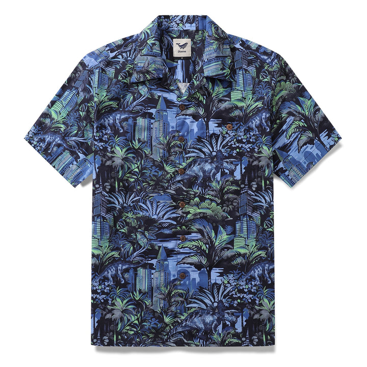 Hawaiian Shirt For Men Tropical Mirage Print Shirt Camp Collar 100% Cotton By Cigar