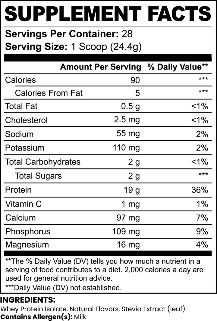 100% Whey Protein Isolate Powder, Vanilla Ice Cream Flavor, 28 Servings, 805g