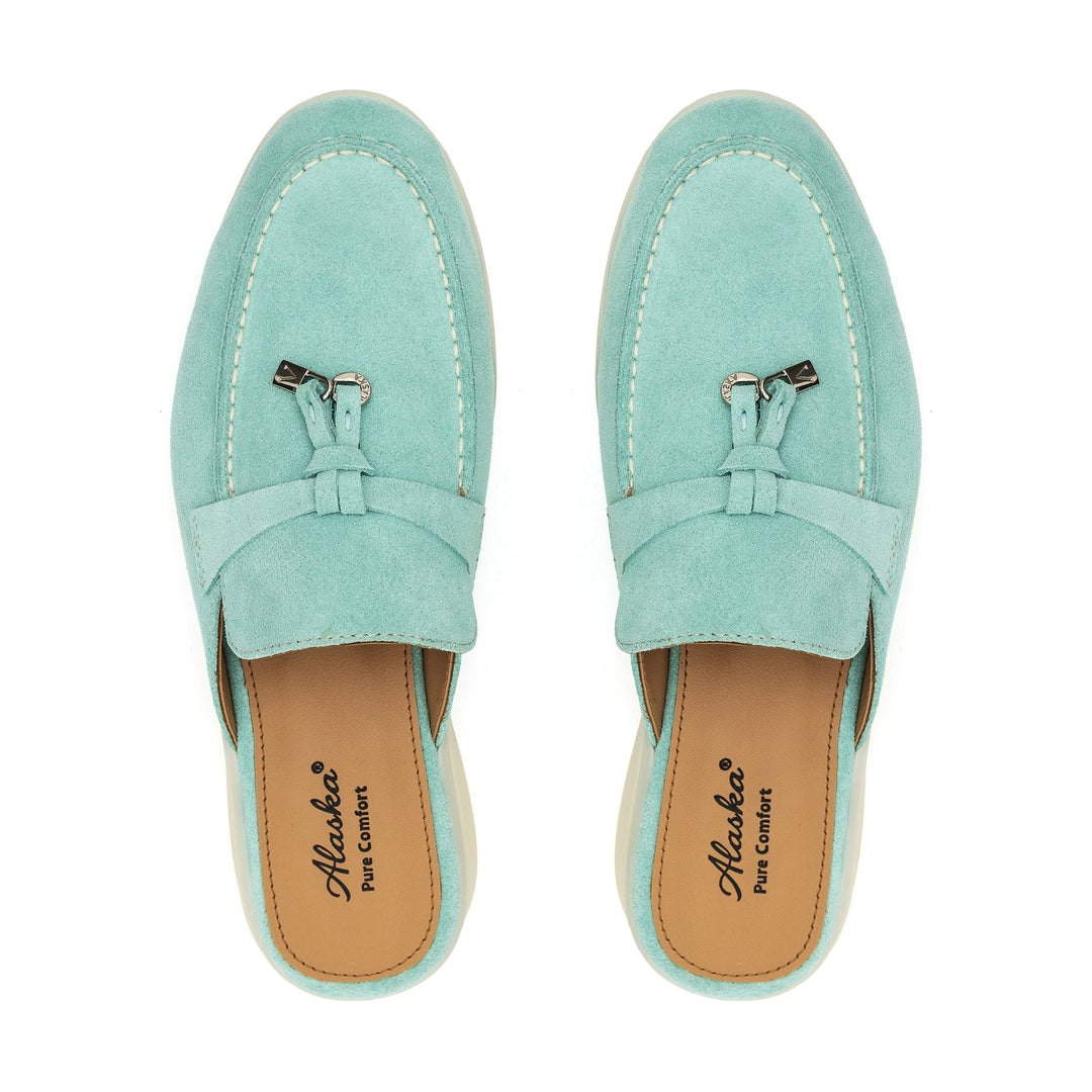 Como Suede Mules in Turquoise