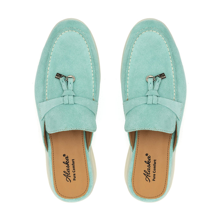 Como Suede Mules in Turquoise