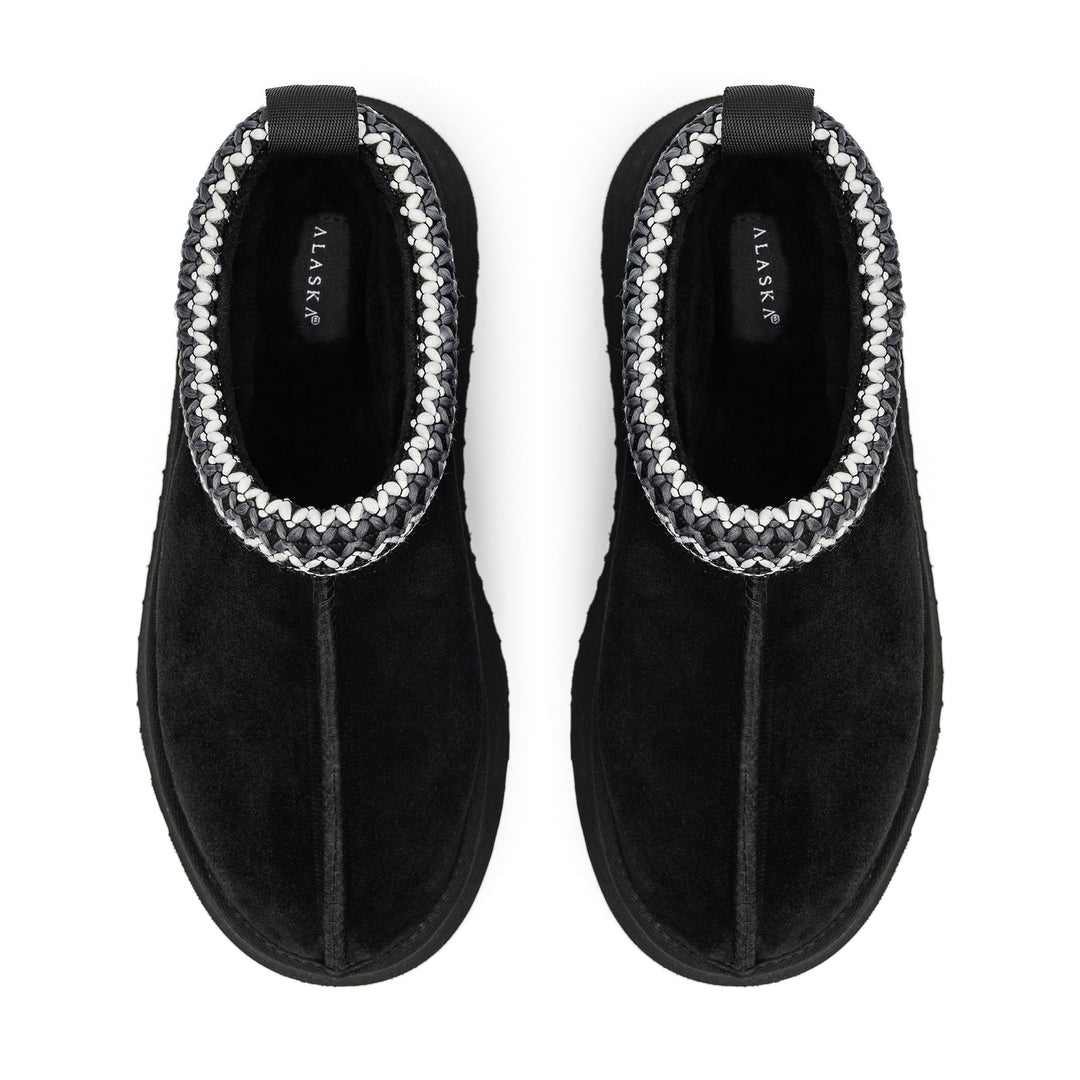Alaska Shearling Slippers in Black