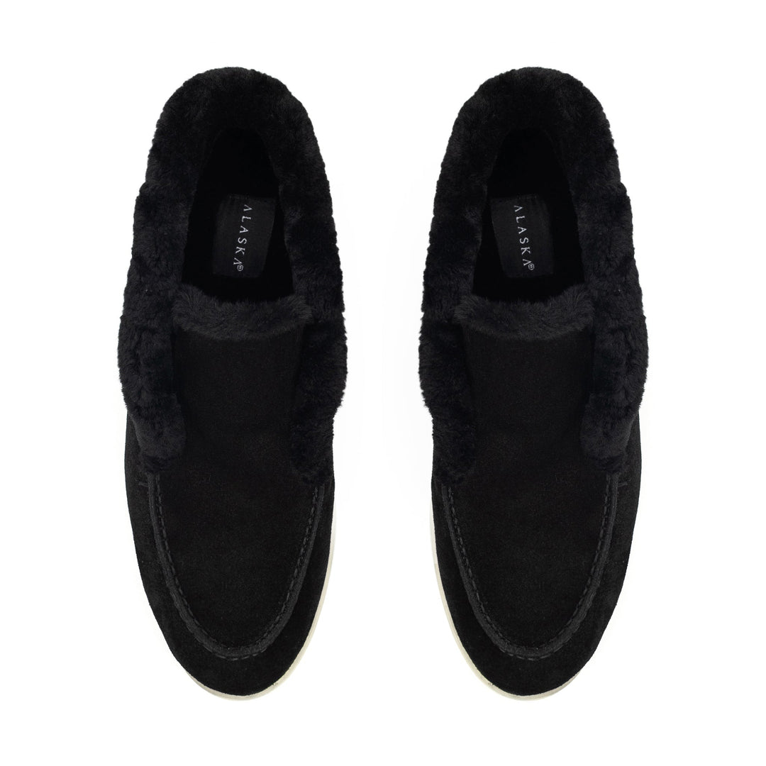 Norwood Genuine Shearling Loafer Boots in Black