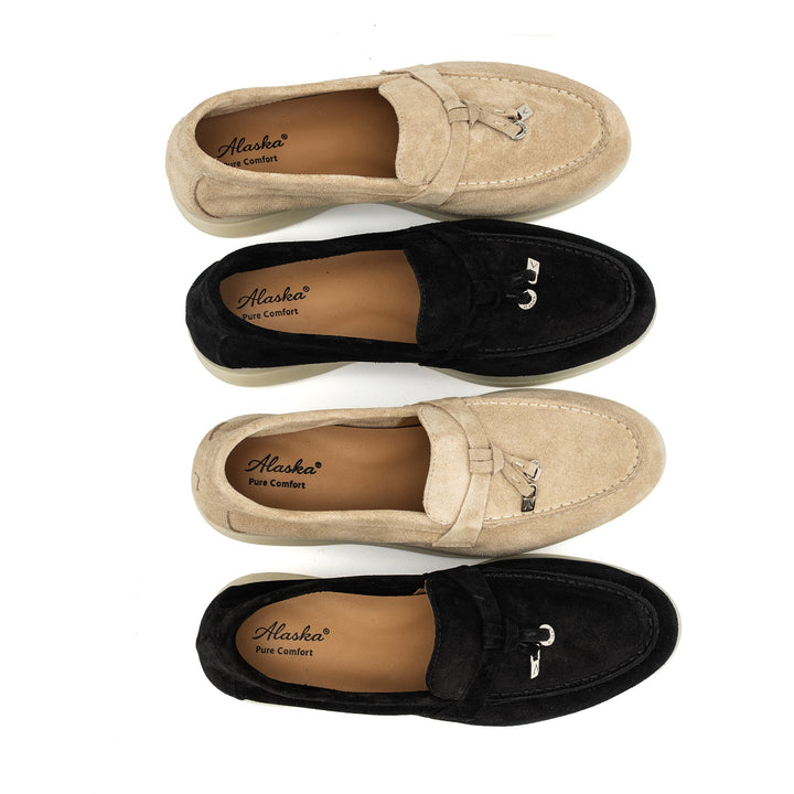 Torino Suede Loafers in Black