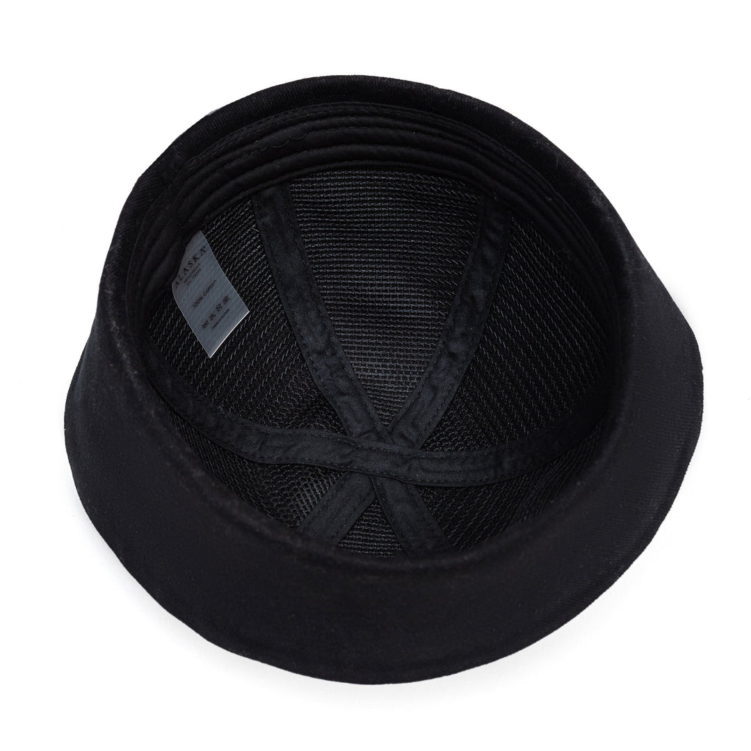 Sailor Cotton Folded Brim Hat in Black