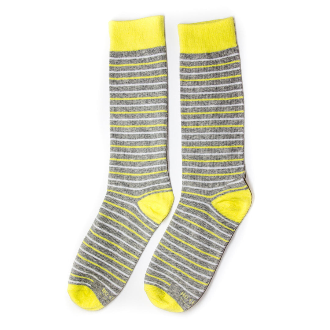 Yellow and Grey Striped Socks