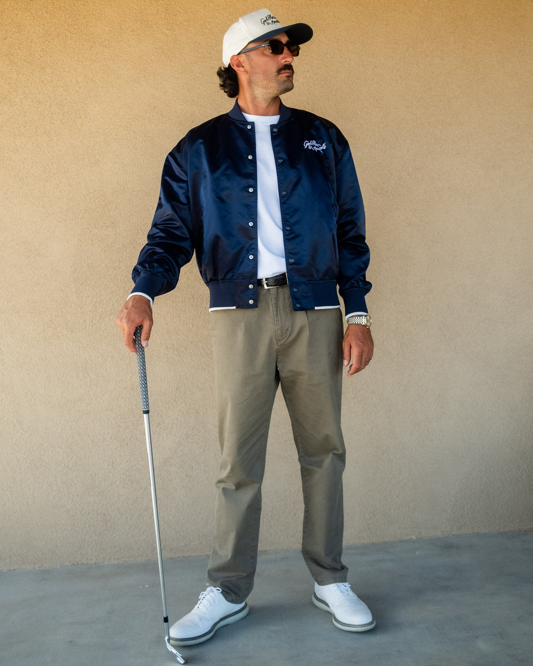 God Bless America Bomber Jacket - Navy