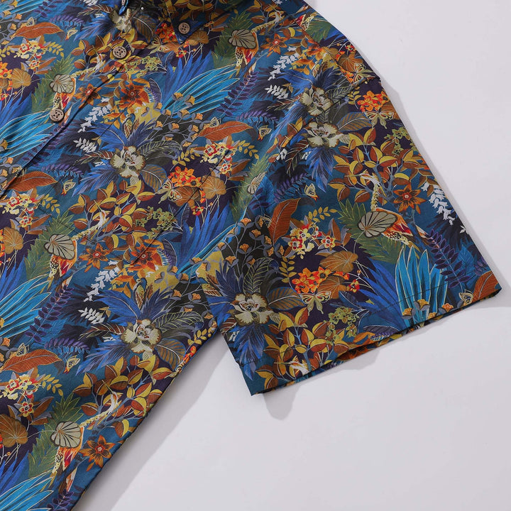 Hawaiian Shirt For Men Leisure time Button-down Short Sleeve 100% Cotton Shirt By Seven