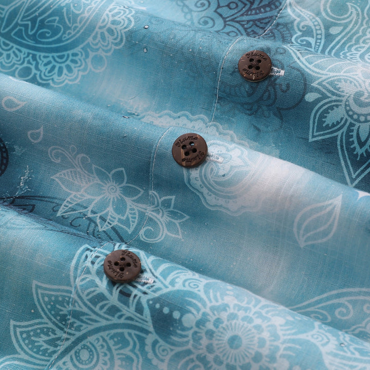 Hawaiian Shirt For Men A Paisley Dream Print Shirt Camp Collar 100% Cotton Shirt By Sun
