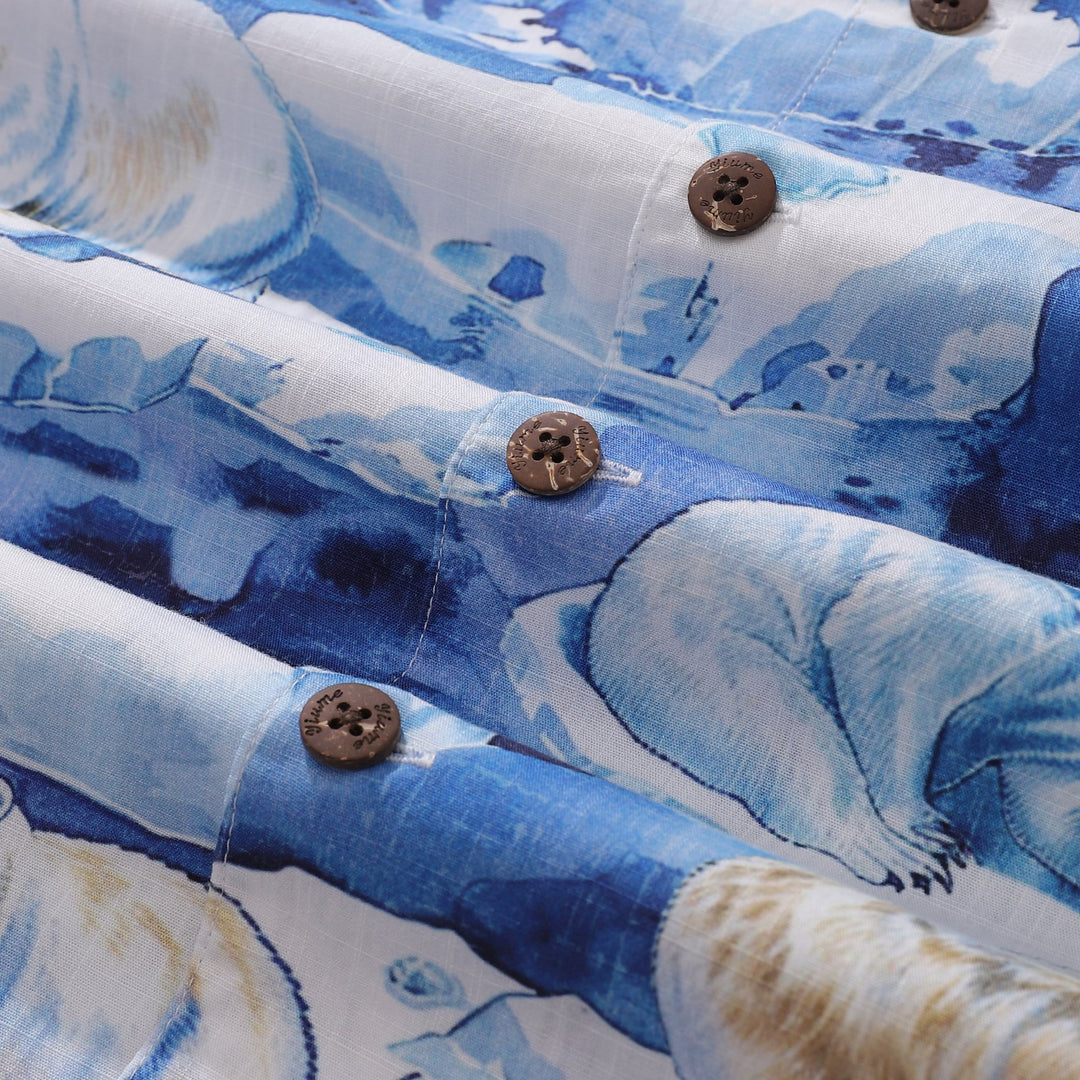 Hawaiian Shirt For Men Melting Away Print Shirt Camp Collar 100% Cotton By Sun