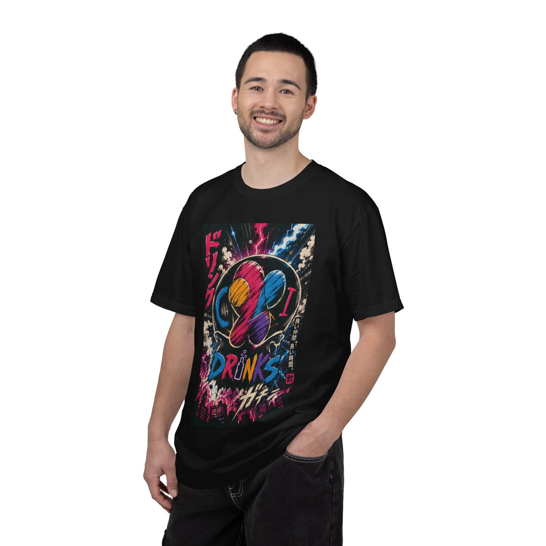 Drinks Skull Graphic T-Shirt — Neon Vaporwave Japanese Streetwear