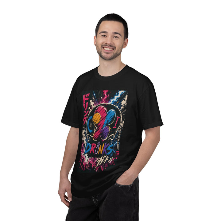 Drinks Skull Graphic T-Shirt — Neon Vaporwave Japanese Streetwear
