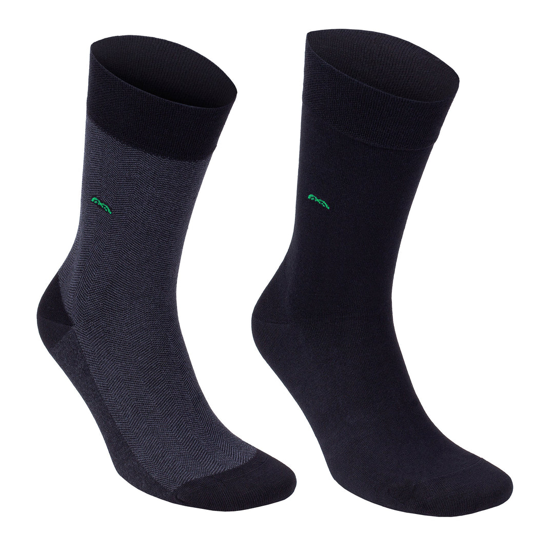 Men’s Bamboo Dress Socks 6-Pack, Black, Charcoal & Navy