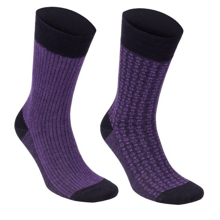 Men’s Bamboo Dress Socks 6-Pack Gift Box, Rust & Purple