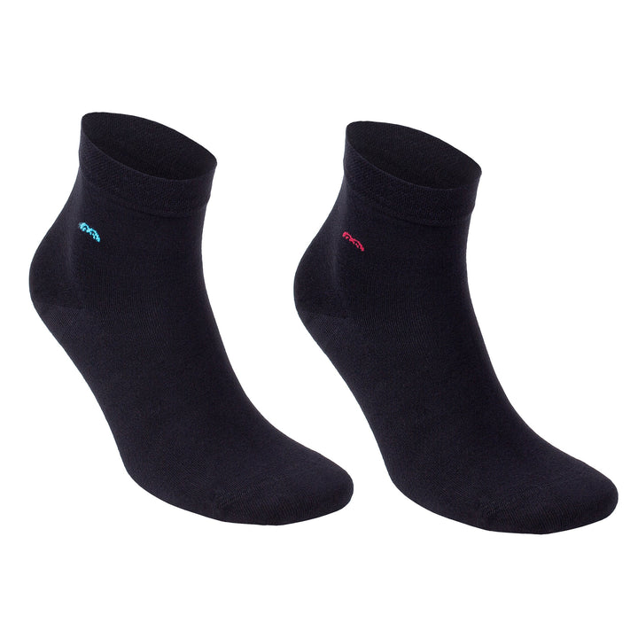 Men’s Bamboo Quarter Socks 6-Pack, Black & Grey