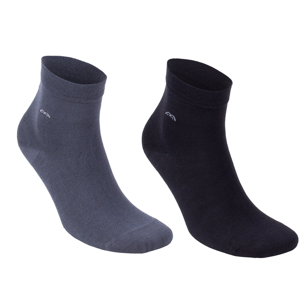 Men’s Bamboo Quarter Socks 6-Pack, Black & Grey