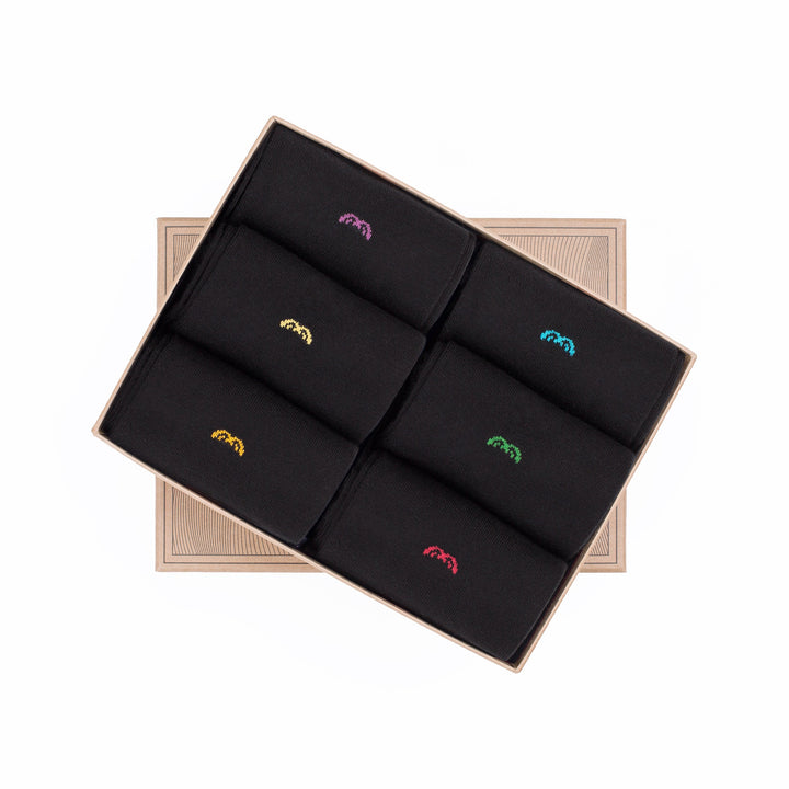 Men’s Bamboo Trouser Socks 6-Pack, All Black