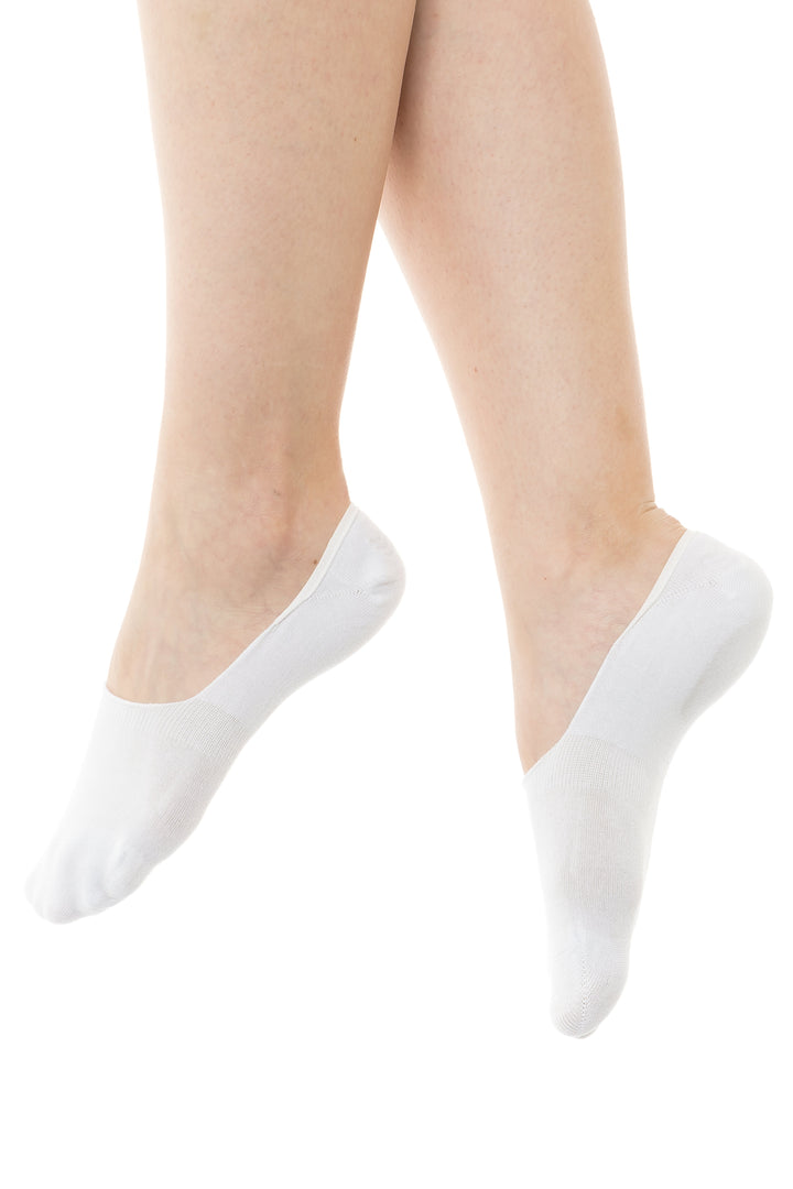 Women’s Bamboo No-Show Socks 6-Pack, White, Pink & Black