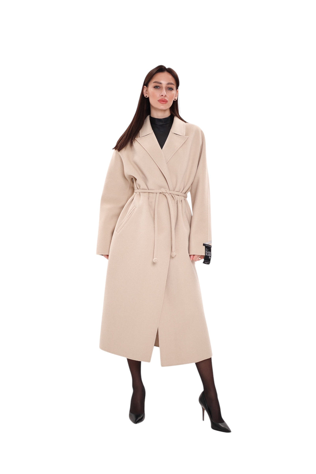 Margaret Premium Lana Wool Cashmere Coat in Royal Creme