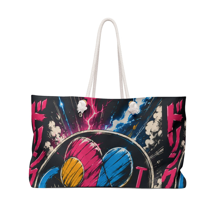 Neon Anime Weekender Bag – Retro Cyberpunk Drunk Design