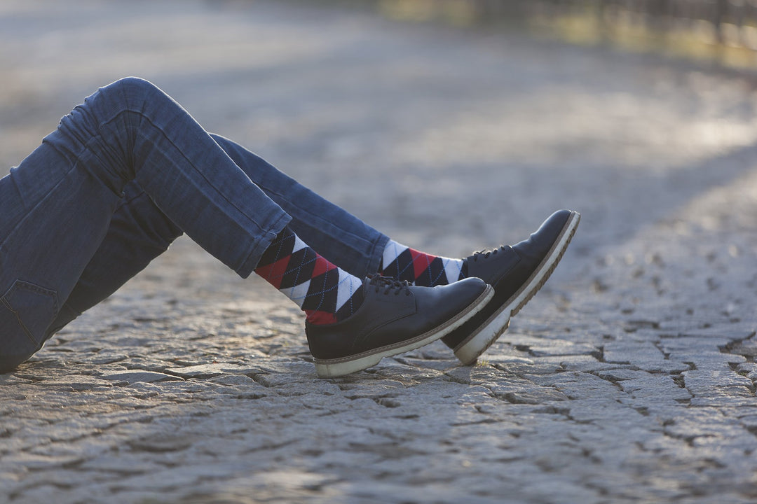 Men's Denim Argyle Socks