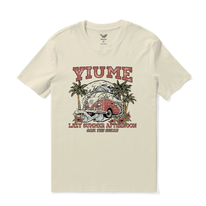Hawaiian Tee For Men Sail the Ocean Tee Crew Neck 100% Cotton By Yakima