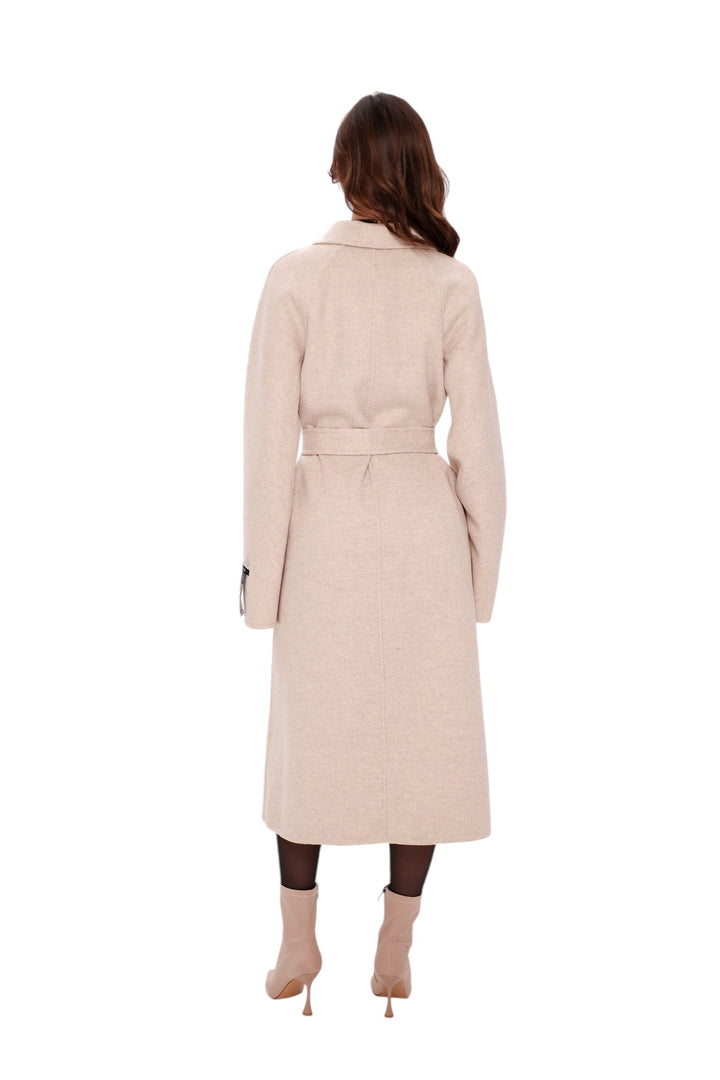 Mia Premium 85% Wool Cashmere Coat in Sea Salt