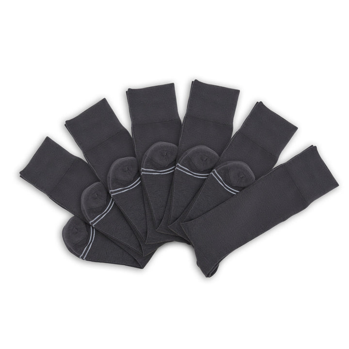 Asher 6-Pack - Charcoal Dress Socks