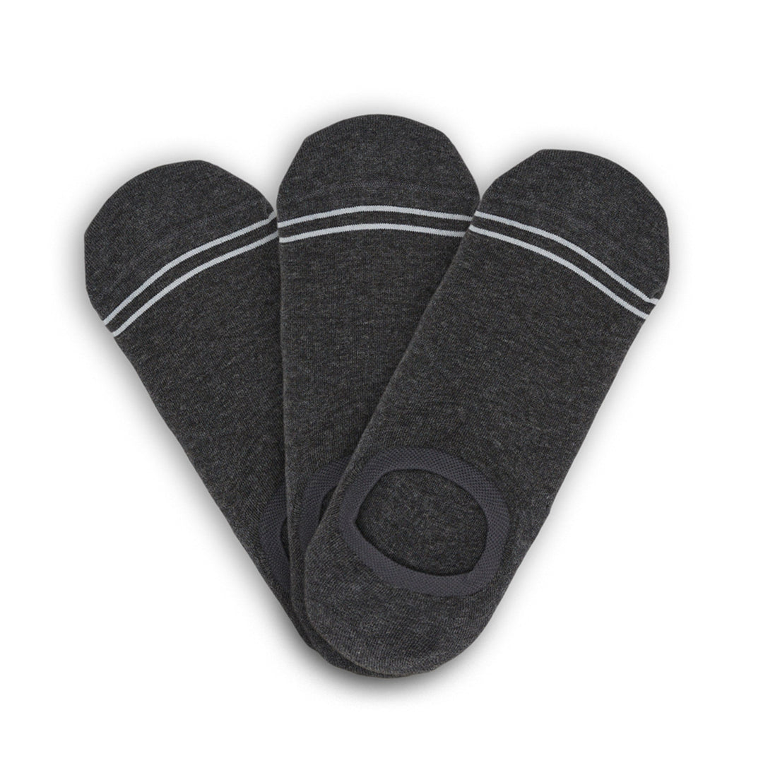 Charcoal Cotton No Show - 3 Pack