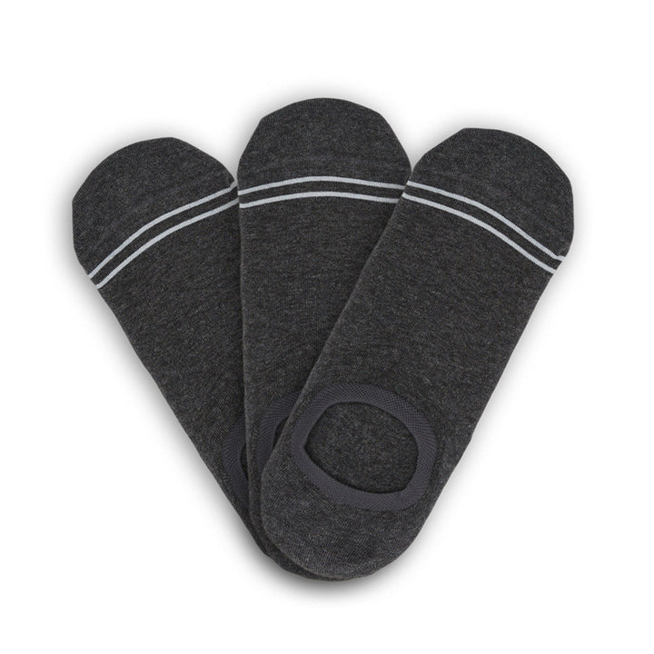 Charcoal Cotton No Show - 3 Pack