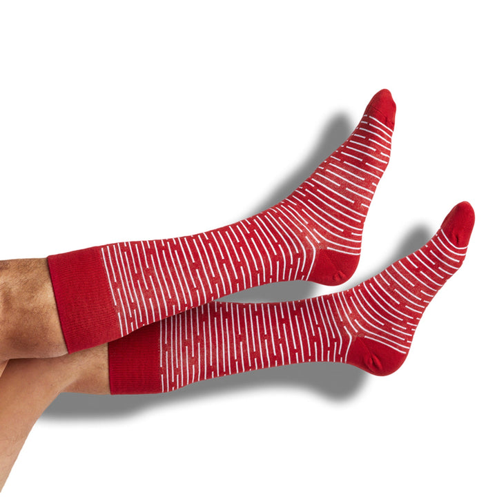Crimson / White Dress Socks 4-Pack