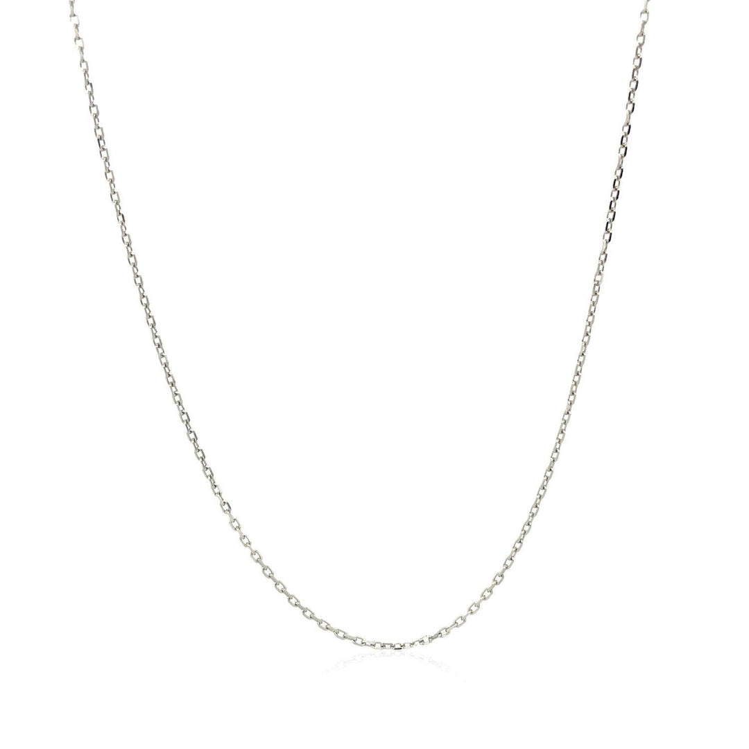 14k White Diamond Cut Cable Link Chain (0.87 mm)