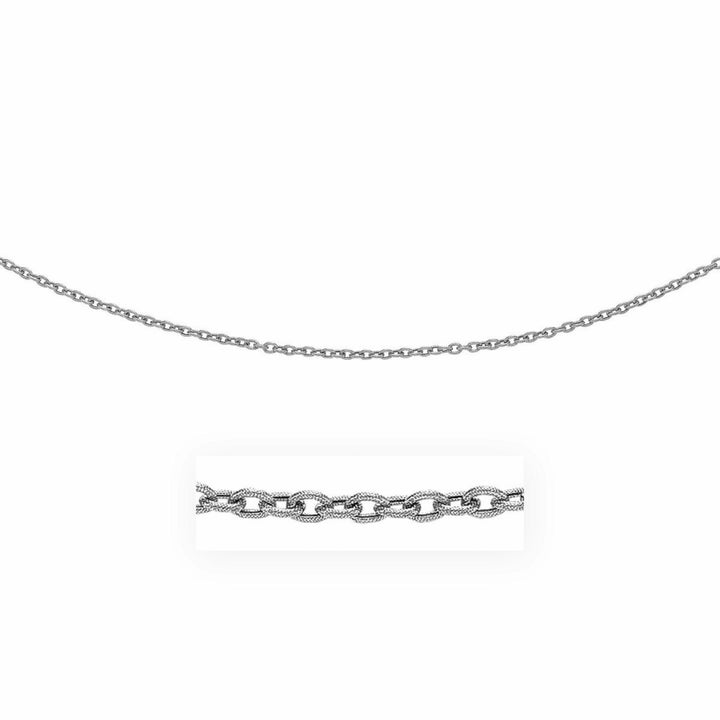 14k White Gold Pendant Chain with Textured Links (2.90 mm)