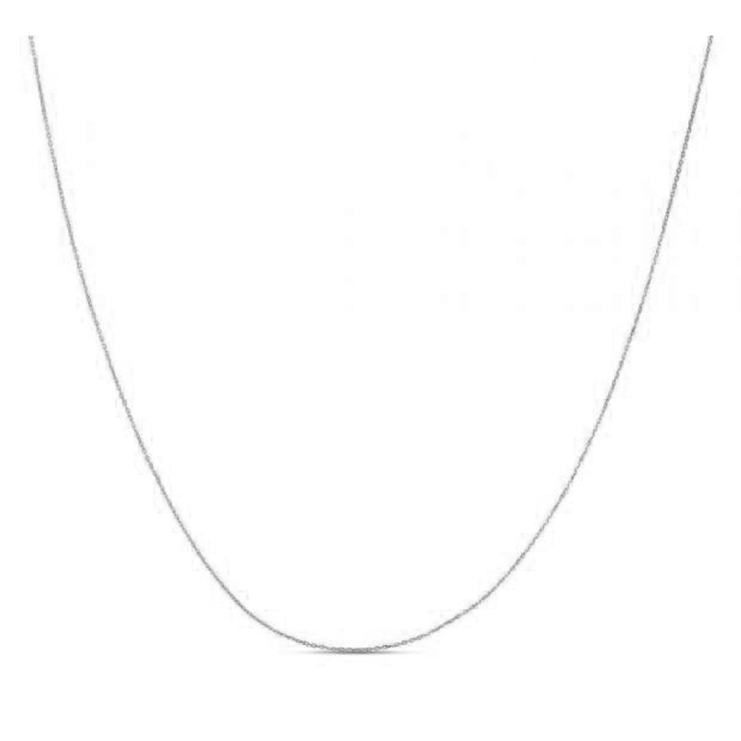 Double Extendable Diamond Cut Cable Chain in White Gold (0.87 mm)