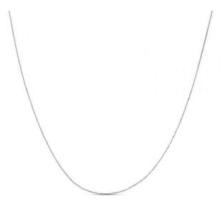 Double Extendable Diamond Cut Cable Chain in White Gold (0.87 mm)