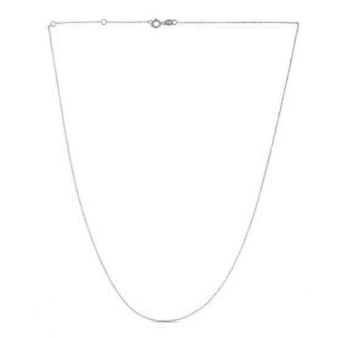 Double Extendable Diamond Cut Cable Chain in White Gold (0.87 mm)