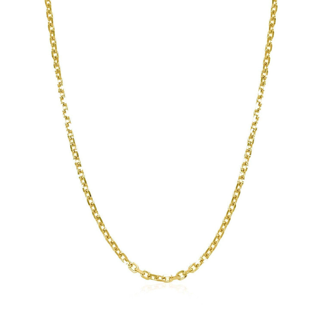 14k Yellow Gold Diamond Cut Cable Link Chain (1.90 mm)