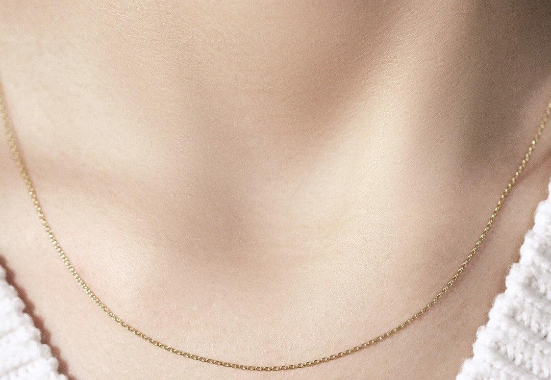 14k Yellow Gold Oval Cable Link Chain (0.97 mm)